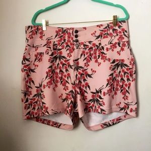Pink floral shorts